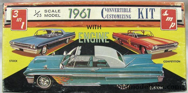 SMP 1/25 1961 Chevrolet Impala Convertible 3 in 1 Kit, K711-149 plastic model kit